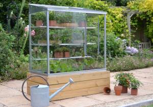 Growhouse on wooden raised base