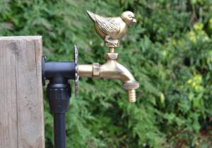 Wren ornamental garden tap brass colour