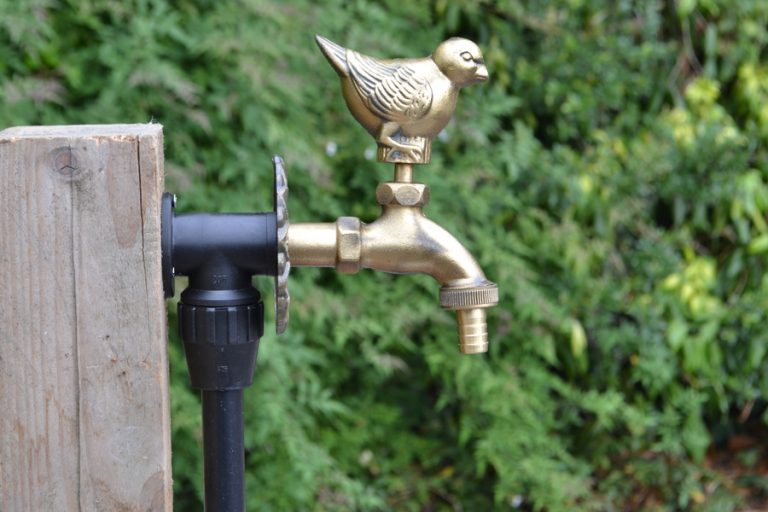 Wren ornamental garden tap brass colour Access Garden Products