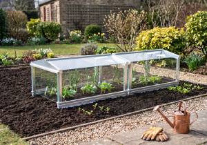 Access Cloches in aluminium finish with vegetables
