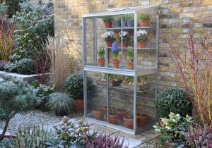 AL5 Lean-to Mini greenhouse in winter