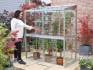 Exbury 5’ 0” aluminium Growhouse with person next to BX5