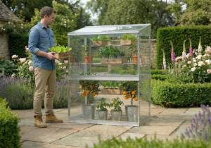 FBG 4ft long aluminium growhouse in Spring