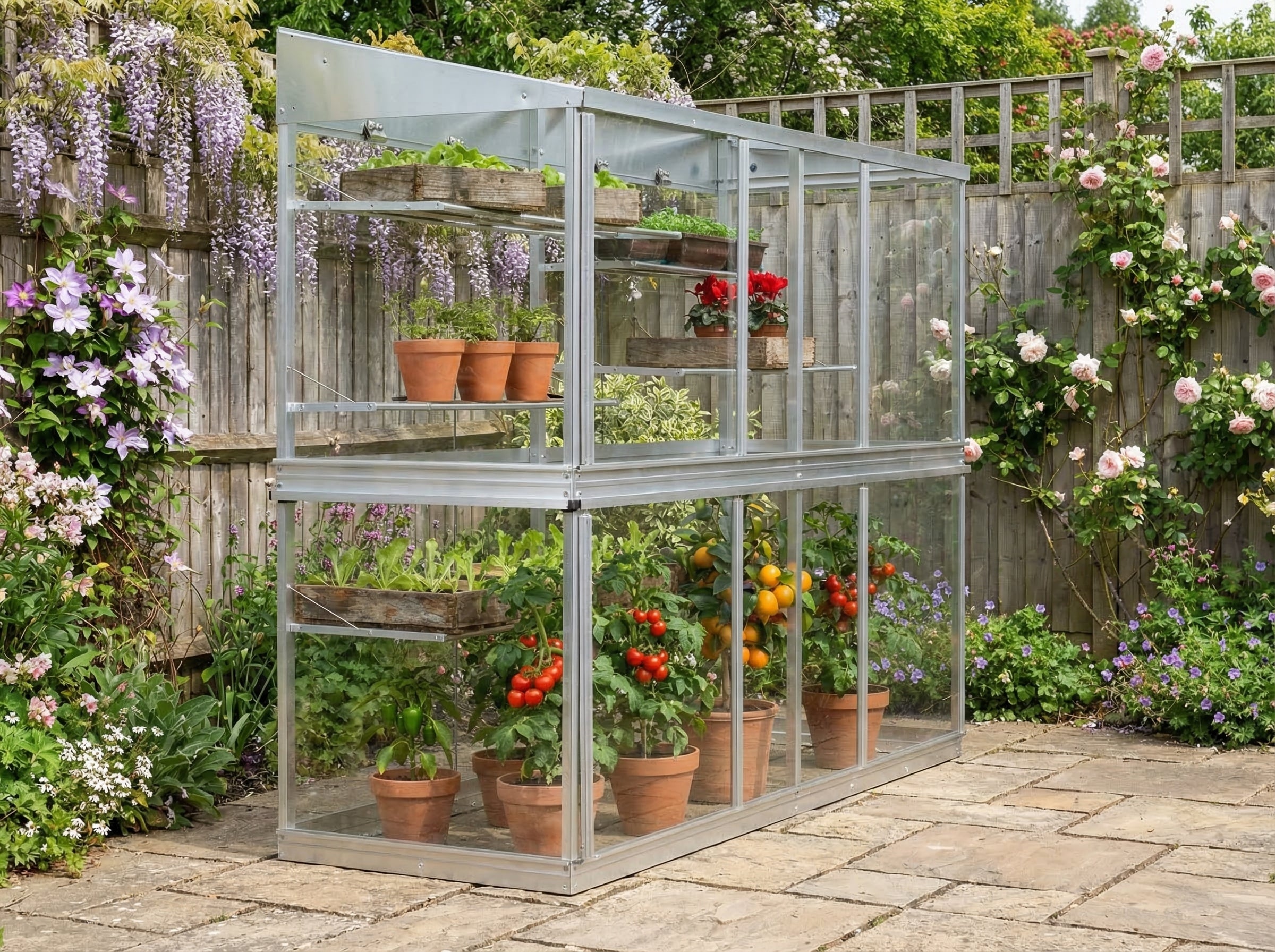 6 ft / 1.8m long aluminium growhouse