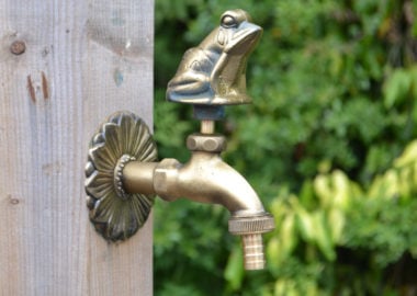 Frog ornamental garden tap brass colour