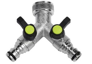 2 way brass manifold with quick connectors