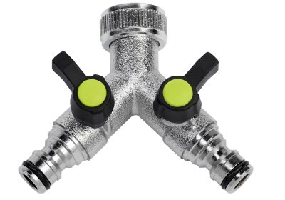 2 way brass manifold with quick connectors