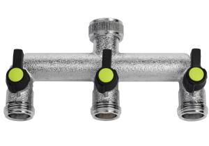 3 way brass manifold with quick connectors