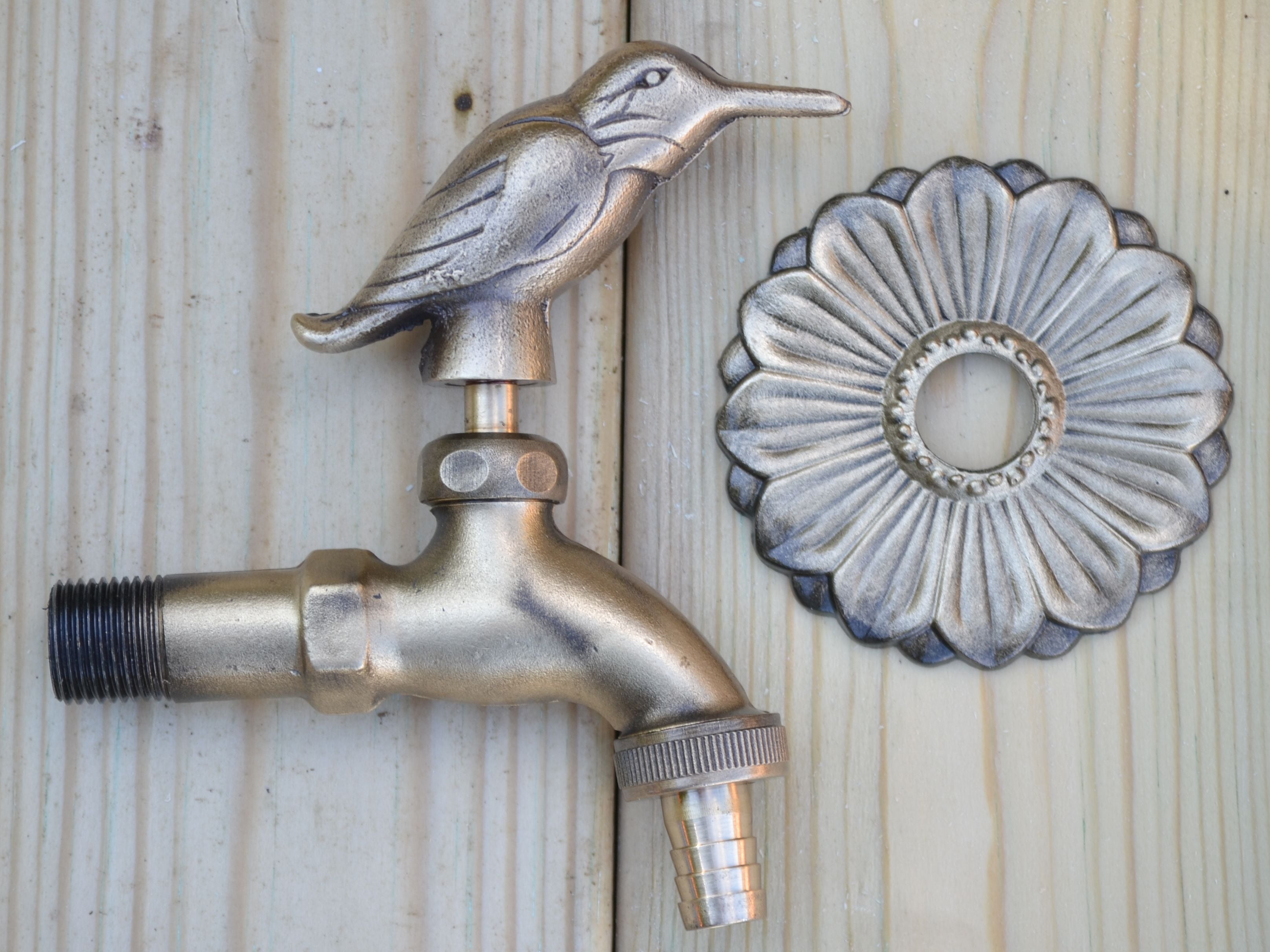 Kingfisher ornamental garden tap brass colour Access Garden Products