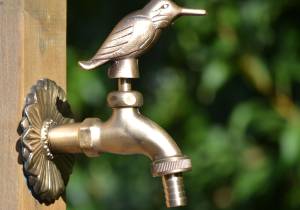 Kingfisher ornamental garden tap brass colour