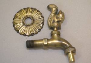 Squirrel ornamental garden tap brass colour