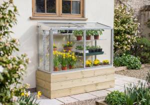 BL2 Harlow mini greenhouse on wooden base