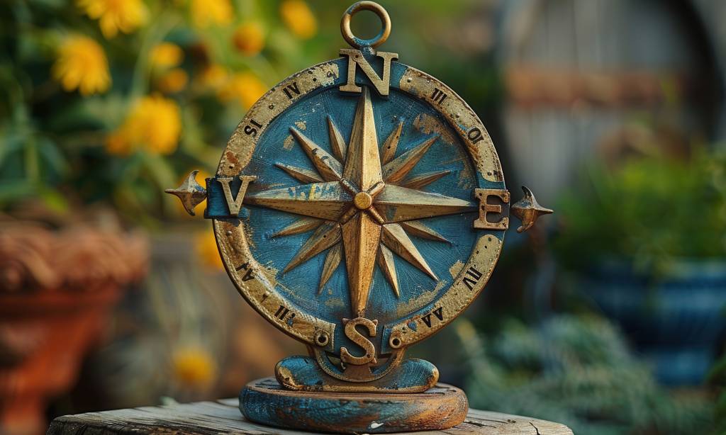 Compass in a garden