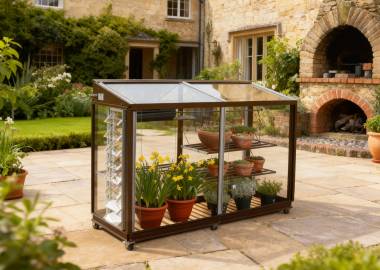 Long Portable Greenhouse on Wheels