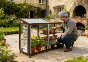 Long Portable Greenhouse on Wheels